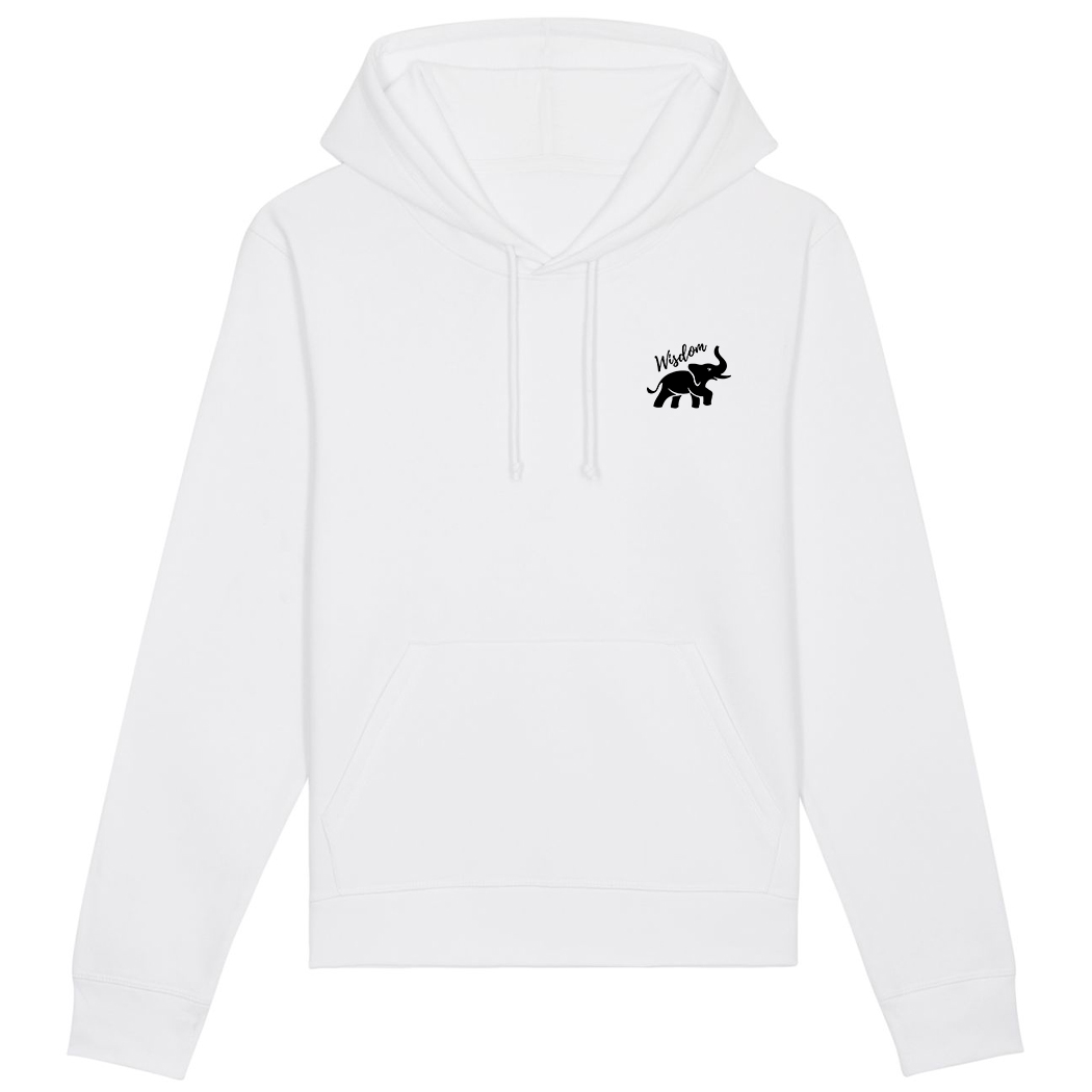 FELPA CAPPUCCIO DRUMMER - LOGO WISDOM white